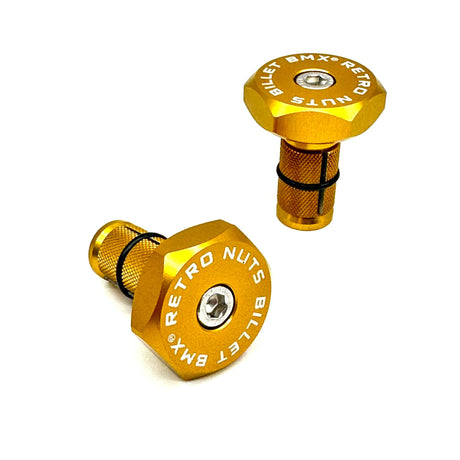 BILLET BMX RETRO NUTS 6 POINT HANDLE BAR ENDS HANDLE BAR ENDS BIL-BARENDS-RETRONUT-RED