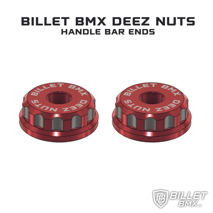 BILLET BMX DEEZ NUTS 12 POINT HANDLE BAR ENDS HANDLE BAR ENDS BIL-BARENDS-DZNUT-RED