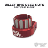 BILLET BMX™ DEEZ NUTS™ SEAT POST CLAMP 31.8mm SEAT POST CLAMP BIL-SCLAMP-DZNUTS-318/30-RED
