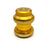 A gold anodized metal bicycle headset from Billet BMX, featuring white printed branding and text, shown on a clean white background.