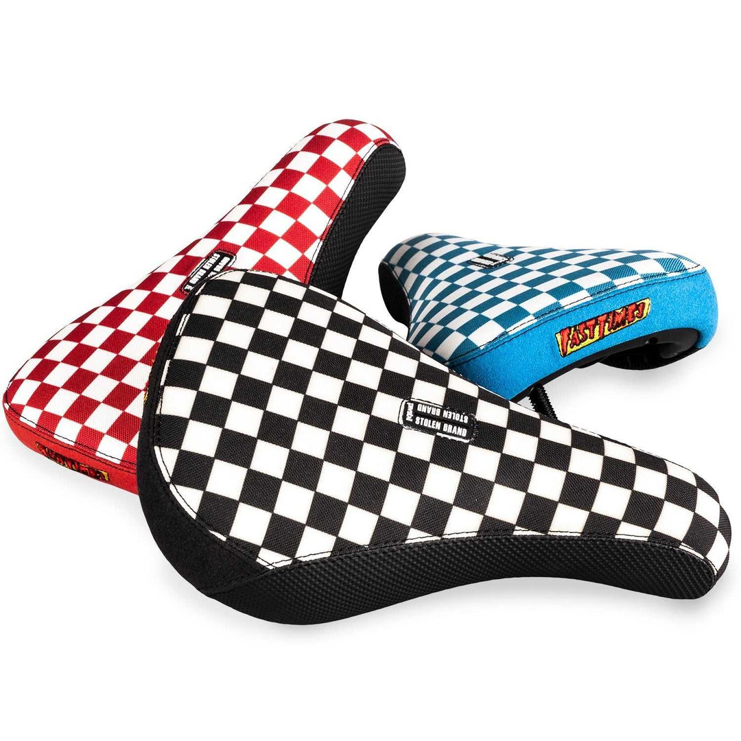FAST TIMES XL PIVOTAL SEAT BLUE CHECKERBOARD Bicycle Saddles S714