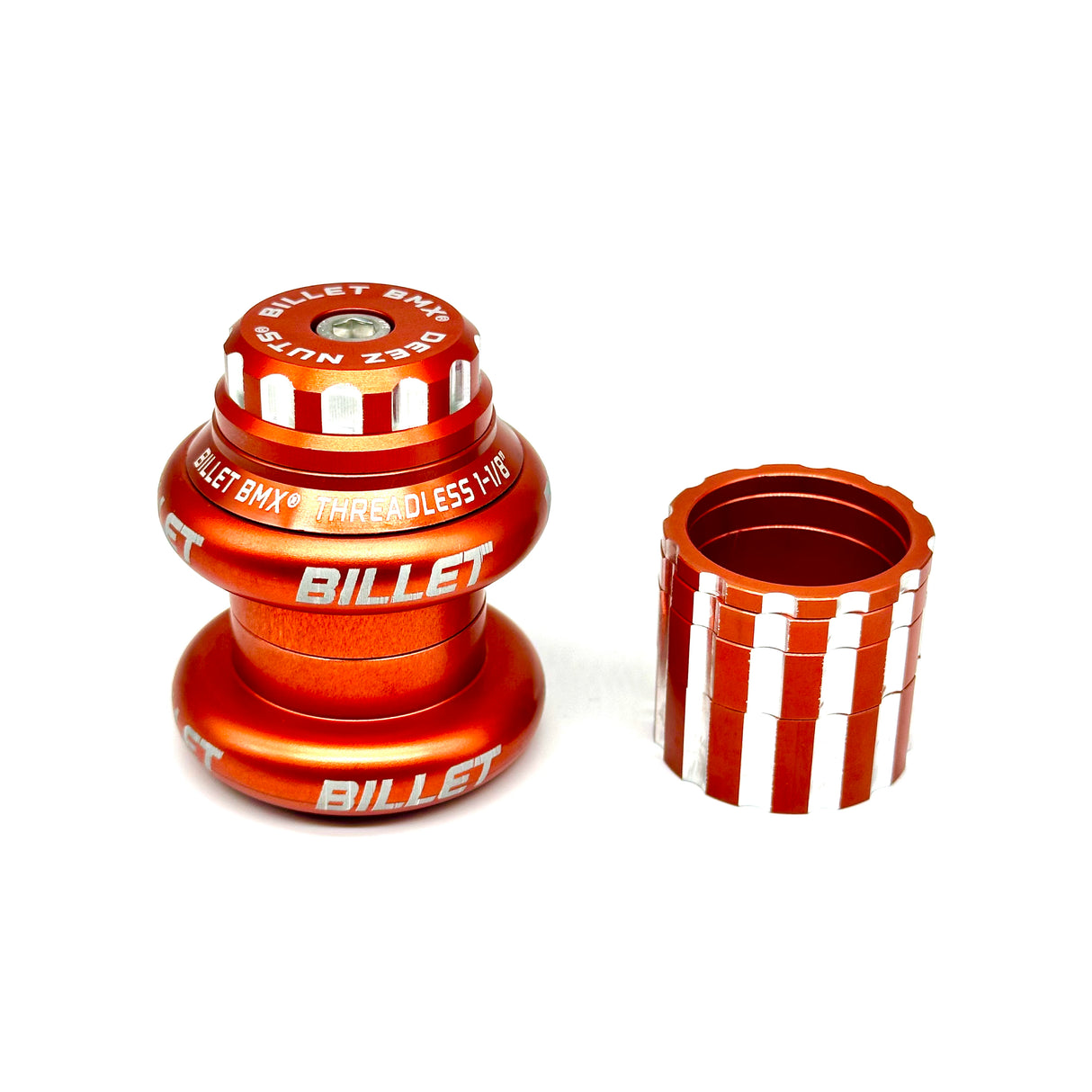 BILLET BMX DEEZ NUTS 12 POINT THREADLESS HEADSET KIT 1-1/8 HEADSET BIL-HEADSET-DZNUT-1-1/8-RED