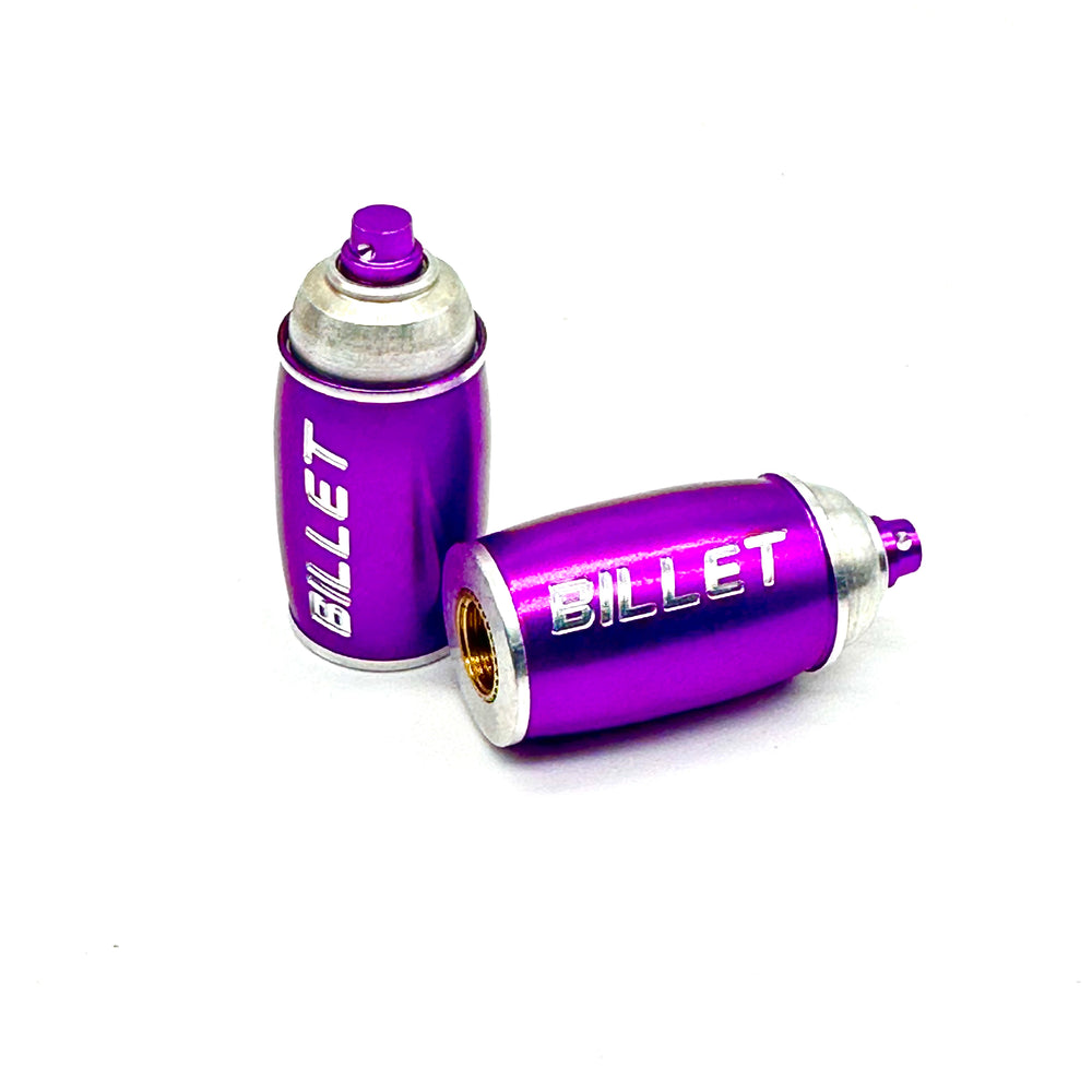 BILLET BMX™ Spray Paint Can Valve Stem Caps (2 Pack) Bicycle Axle Nut BIL-VALVECAP-SPRAYCAN-BLK