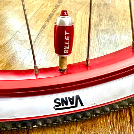 BILLET BMX™ Spray Paint Can Valve Stem Caps (2 Pack) Bicycle Axle Nut BIL-VALVECAP-SPRAYCAN-BLK