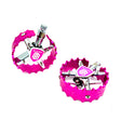 BILLET BMX SHIELD CHROME PRO SERIES ROUND PEDAL SET 9/16 PEDALS BIL-PED-RND-SHIELD-CHR-RED