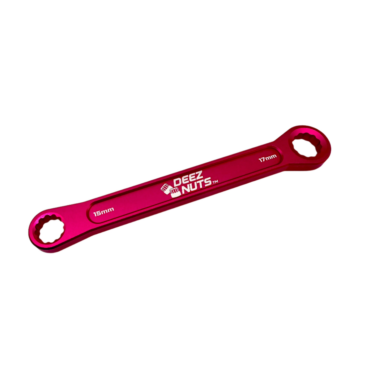 BILLET BMX DEEZ NUTS BILLET ALUMINUM BIKE AXLE NUT WRENCH 15mm & 17mm BIL-WRENCH-15MM-17MM-RED