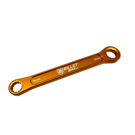 BILLET BMX DEEZ NUTS BILLET ALUMINUM BIKE AXLE NUT WRENCH 15mm & 17mm BIL-WRENCH-15MM-17MM-RED