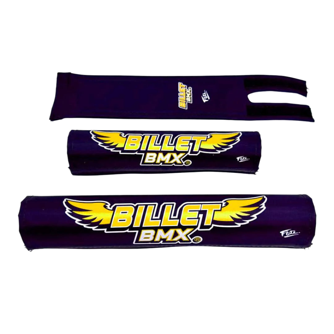 BILLET BMX WING LOGO FLITE PAD SET BLACK BIL-PADSET-WING-BLK-RED