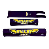 BILLET BMX WING LOGO FLITE PAD SET BLACK BIL-PADSET-WING-BLK-RED