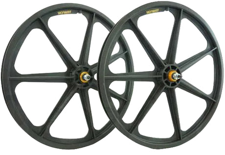 SKYWAY 24" GRAPHITE CARBON FIBER COMPOSITE TUFF WHEELS SET - FREEWHEEL MAG WHEELS K67410000AAD