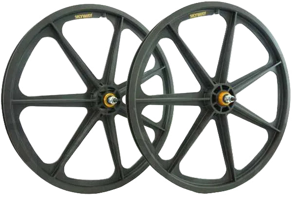 SKYWAY 24" GRAPHITE CARBON FIBER COMPOSITE TUFF WHEELS SET - FREEWHEEL MAG WHEELS K67410000AAD