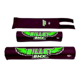 BILLET BMX WING LOGO FLITE PAD SET BLACK BIL-PADSET-WING-BLK-RED