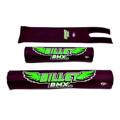 BILLET BMX WING LOGO FLITE PAD SET BLACK BIL-PADSET-WING-BLK-RED