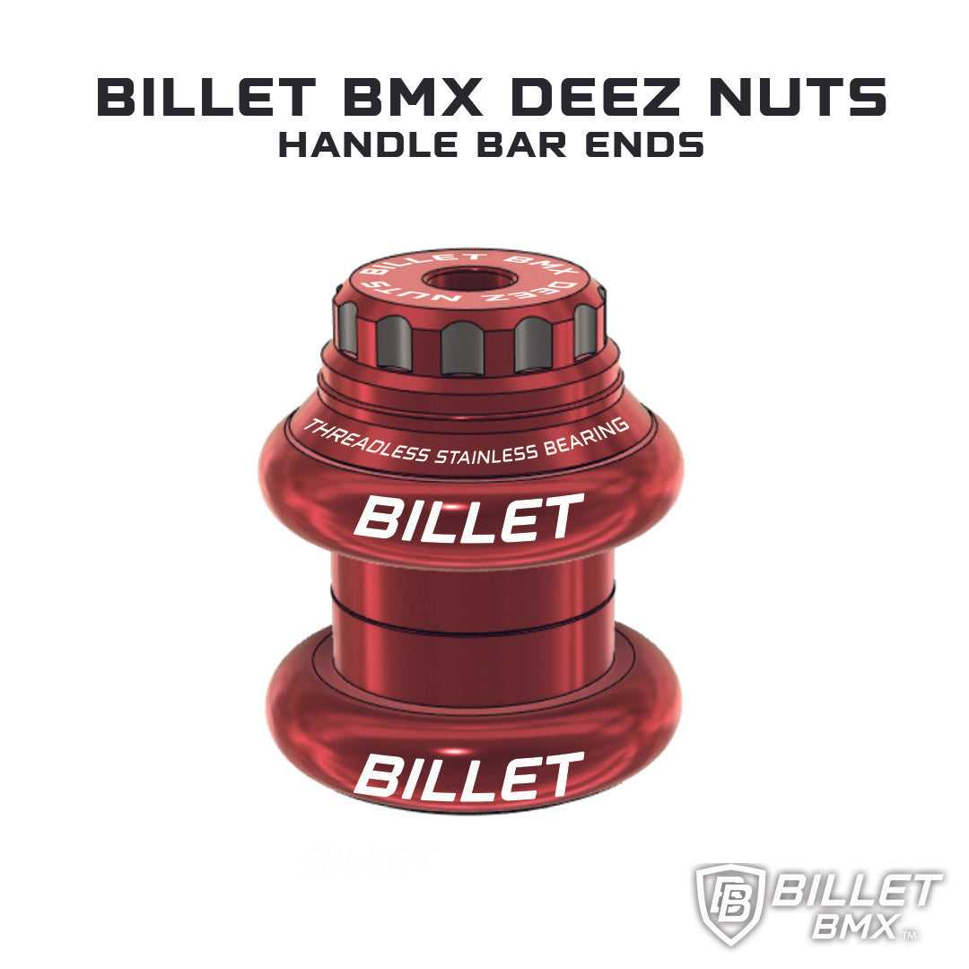 BILLET BMX DEEZ NUTS 12 POINT THREADLESS HEADSET KIT 1-1/8 HEADSET BIL-HEADSET-DZNUT-1-1/8-RED