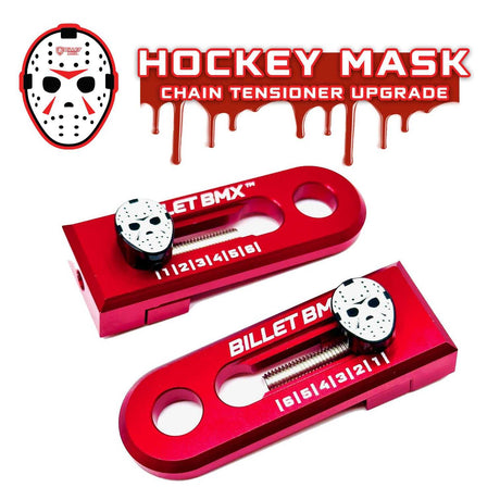 BILLET BMX JASON HOCKEY MASK UPGRADE FOR CHAIN TENSIONERS (2 Pack) CHAIN TENSIONERS BIL-SHIELD-HOCKEYMASK-BLK