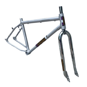 R4 Retro 6061 Aluminum 29" Pro BMX Frame & Chrome Fork, Raw W/ Clear Coat Decals Included BMX Frames sku-41549724254379