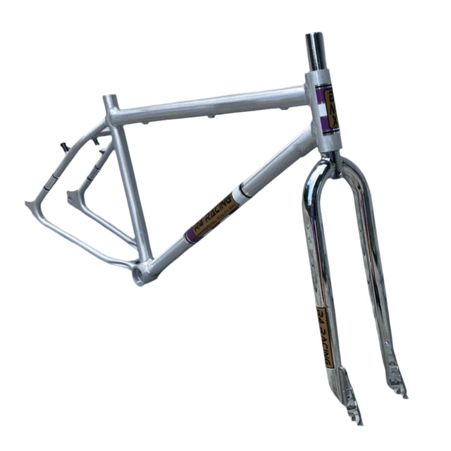 R4 Retro 6061 Aluminum 29" Pro BMX Frame & Chrome Fork, Raw W/ Clear Coat Decals Included BMX Frames sku-41549724254379