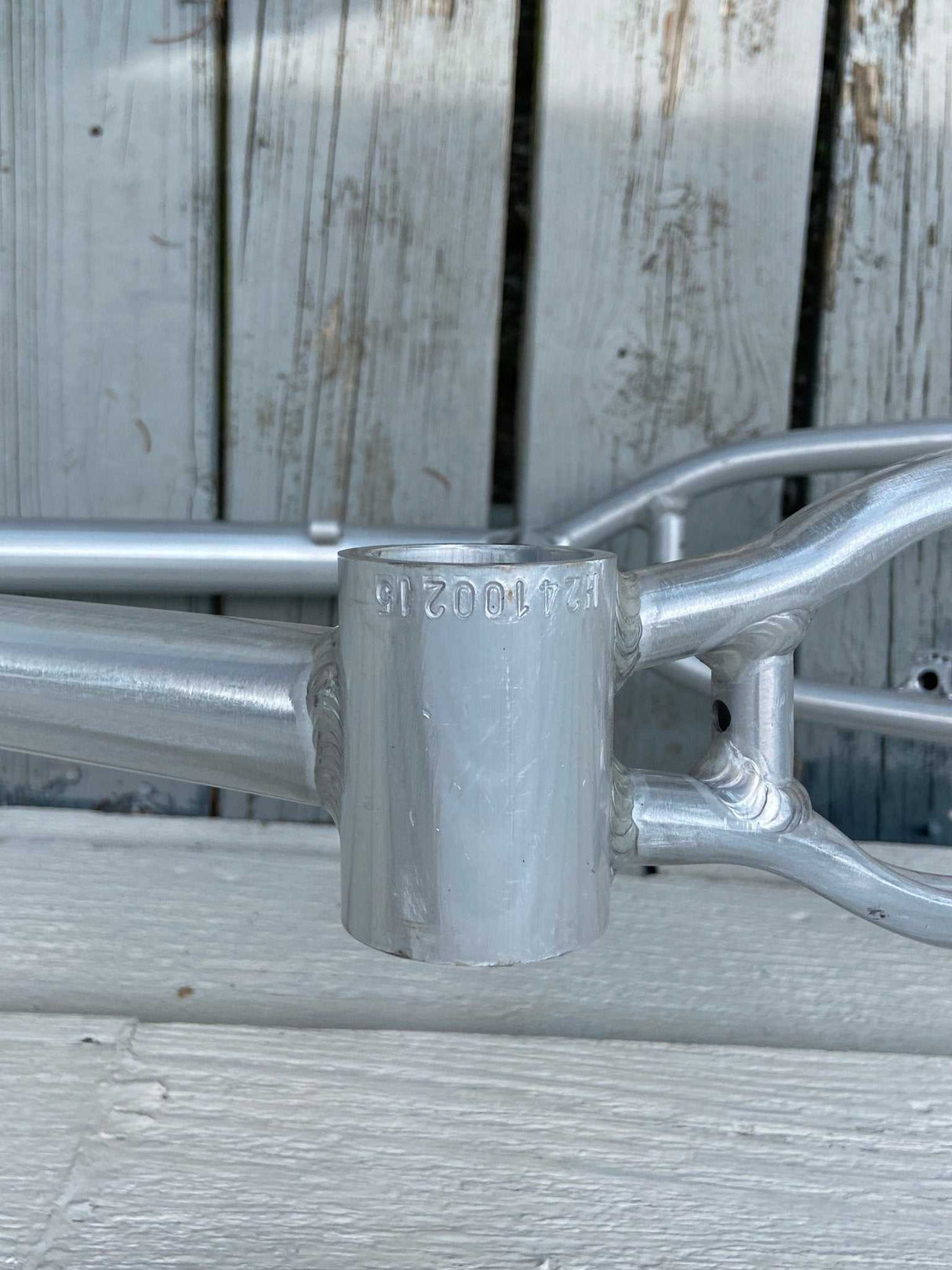R4 Retro 6061 Aluminum 29" Pro BMX Frame & Chrome Fork, Raw W/ Clear Coat Decals Included BMX Frames sku-41549724254379