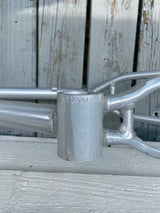 R4 Retro 6061 Aluminum 29" Pro BMX Frame & Chrome Fork, Raw W/ Clear Coat Decals Included BMX Frames sku-41549724254379