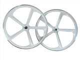 R4 Premium CNC 29″ BMX 5-Spoke Alloy Bicycle Sealed Wheel set, White, CNC for Pad Brakes 29" BMX Mags sku-43701437661355