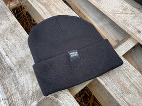 PROFILE RACING WOVEN LABEL BEANIES HATS BLACKBEANIE