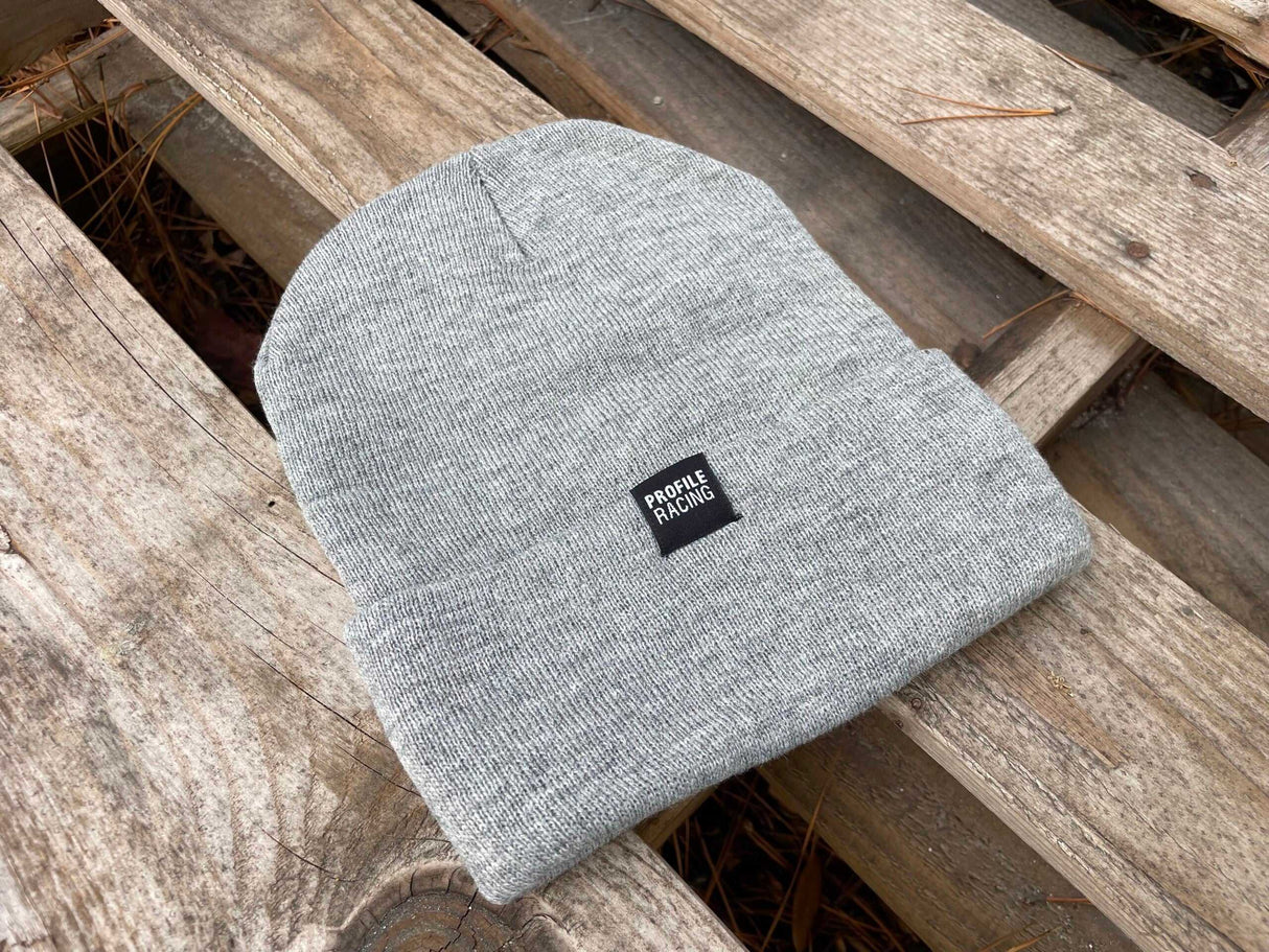 PROFILE RACING WOVEN LABEL BEANIES HATS BLACKBEANIE
