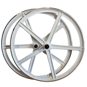 R4 29" BMX CNC 5-Spoke 10 Speed Fast Ripper, Gt Street Performer, Throne Goon Runner, Alloy Bicycle Sealed Wheel set, White 29" BMX Mags 0