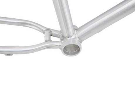 R4 Retro 6061 Aluminum 29" Pro BMX Frame & Chrome Fork, Raw W/ Clear Coat Decals Included BMX Frames sku-41549724254379