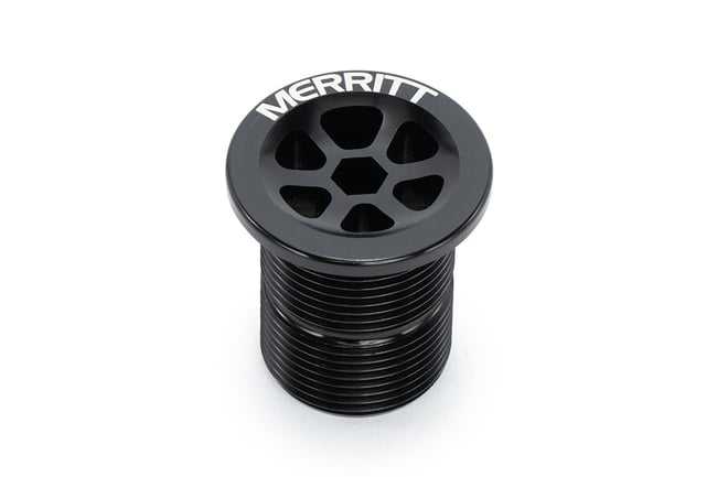 MERRITT FORK CAP WITH CABLE PASS THROUGH STEM CAP FORME9100BLA