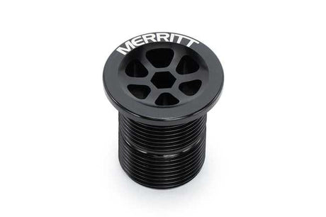 MERRITT FORK CAP WITH CABLE PASS THROUGH STEM CAP FORME9100BLA