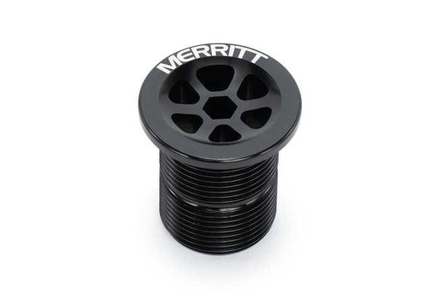 MERRITT FORK CAP WITH CABLE PASS THROUGH STEM CAP FORME9100BLA