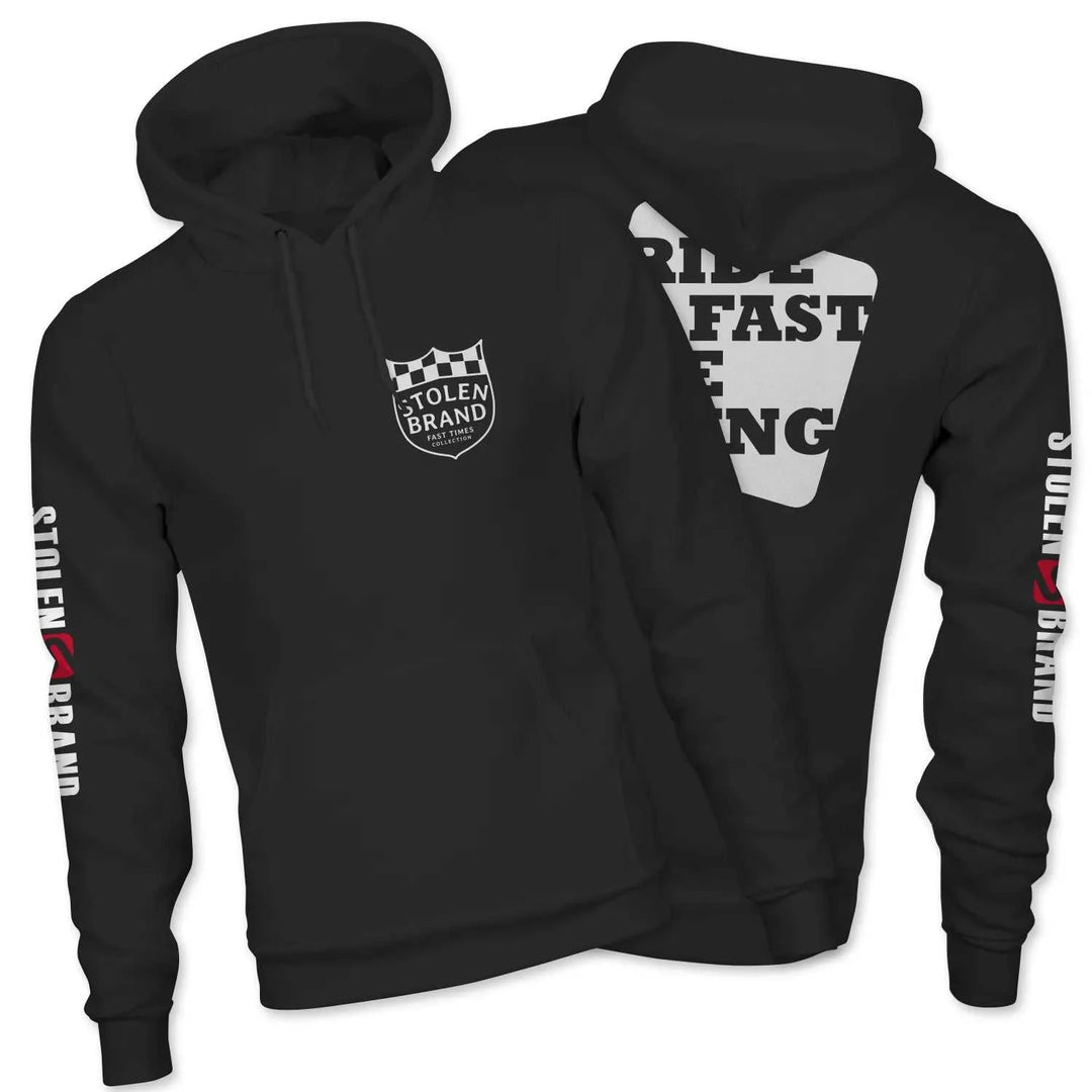 FAST-TIMES COLLECTION "RIDE FAST-DIE YOUNG" PULLOVER HOODIE Shirts & Tops SG-FS2BLK-HOOD-S