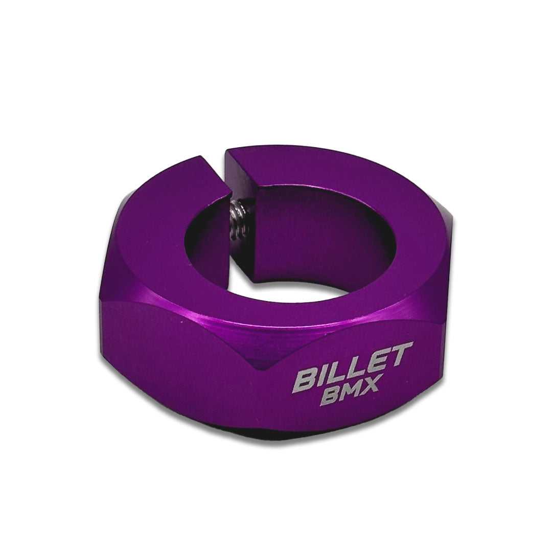 BILLET BMX RETRO NUTS 6 POINT SEAT POST CLAMP 31.8mm (30mm w/ Shim) SEAT POST CLAMP BIL-SCLAMP-RETRONUT-318/30-RED