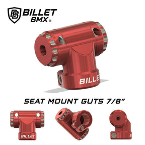 BILLET BMX™ DEEZ NUTS™ Seat Mount Guts fits 7/8" or (22.2mm) seat posts SEAT POST CLAMP BIL-SEATGUTS-78-RED