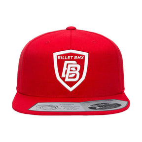 BILLET BMX SHIELD LOGO PREMIUM WOOL SNAPBACK HAT RED BIL110F-1-RED-WHT