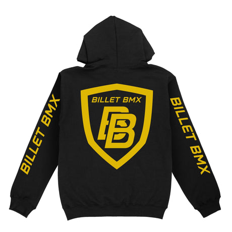 BILLET BMX SHIELD LOGO PULL OVER HOODIE GOLD BILHOODIE-1-GLD-S