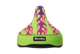 SUNDAY FLAMES CRUSIER RAILED SEAT SADDLE SBS-862C-PURGRN