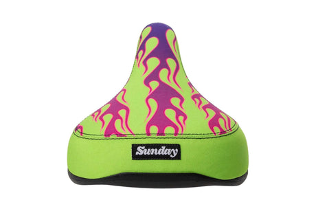 SUNDAY FLAMES CRUSIER RAILED SEAT SADDLE SBS-862C-PURGRN