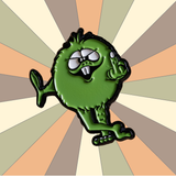 80's BMX Retro Decal and Pin | Green BMX Troll Flips Bird | Pin & Sticker Set Enamel Pins RET-GRN-PIN