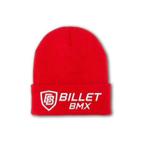 BILLET BMX CLASSIC LOGO CUFFED KNIT BEANIE RED BIL1501KC-2-RED-WHT