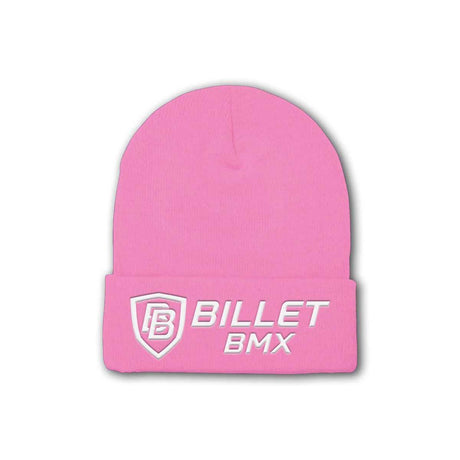 BILLET BMX CLASSIC LOGO CUFFED KNIT BMX BEANIE PINK BIL-1501KC-2-PNK-WHT