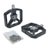 BILLET BMX SHIELD PLATFORM PEDAL SET 9/16 PEDALS BIL-PED-PLAT-SHIELD-RED