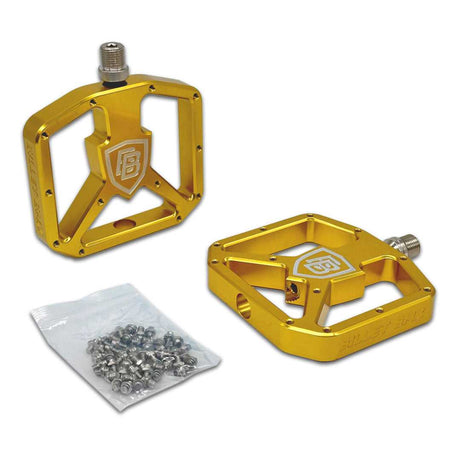 BILLET BMX SHIELD PLATFORM PEDAL SET 9/16 PEDALS BIL-PED-PLAT-SHIELD-RED