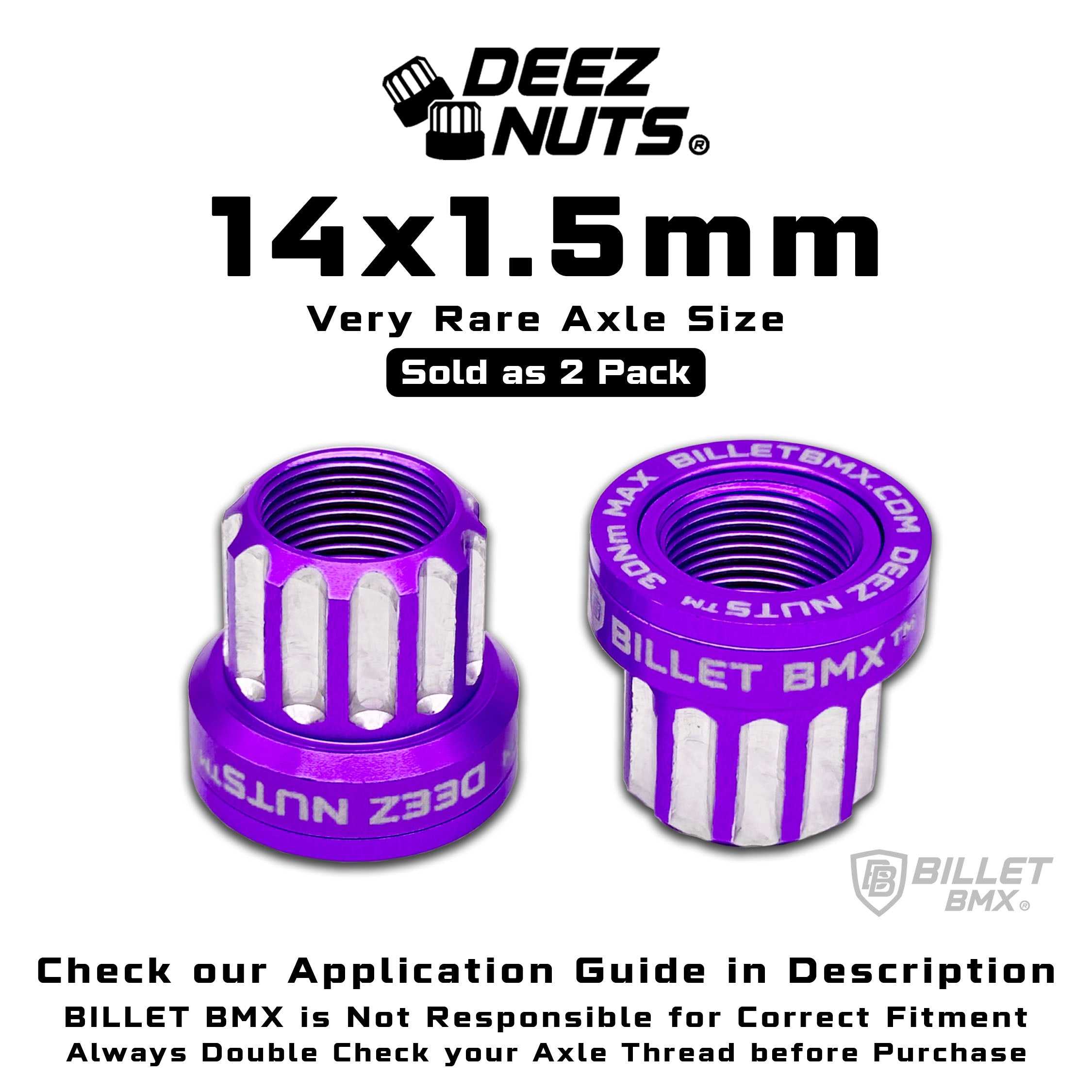 BILLET BMX Deez Nuts 12 Point Bike Axle Nuts 14x1.50mm