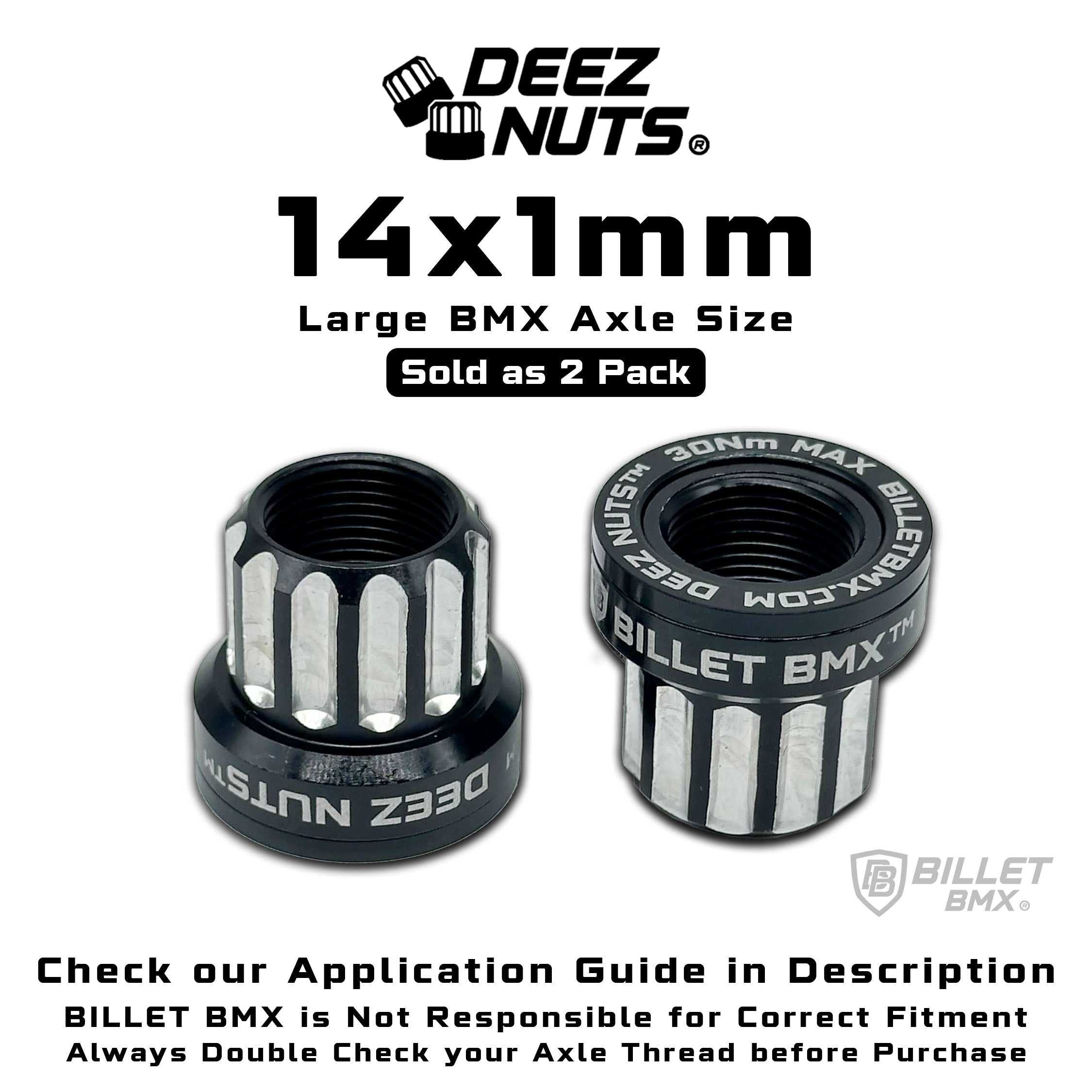 BILLET BMX Deez Nuts 12 Point Bike Axle Nuts 14x1mm 2 Pack BILLETBMX.COM