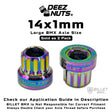 BILLET BMX Deez Nuts 12 Point Bike Axle Nuts 14x1mm (2-Pack) Bicycle Axle Nut BIL-DZNUT-14X1-12-RED