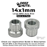 BILLET BMX Deez Nuts 12 Point Bike Axle Nuts 14x1mm (2-Pack) Bicycle Axle Nut BIL-DZNUT-14X1-12-RED