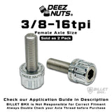 BILLET BMX™ Deez Nuts™ 12 Point Volcano Bolts for Female Hubs 3/8"-16 tpi Titanium (2 Pack) Bicycle Axle Nut BIL-DZBLT-38X16-12-RED