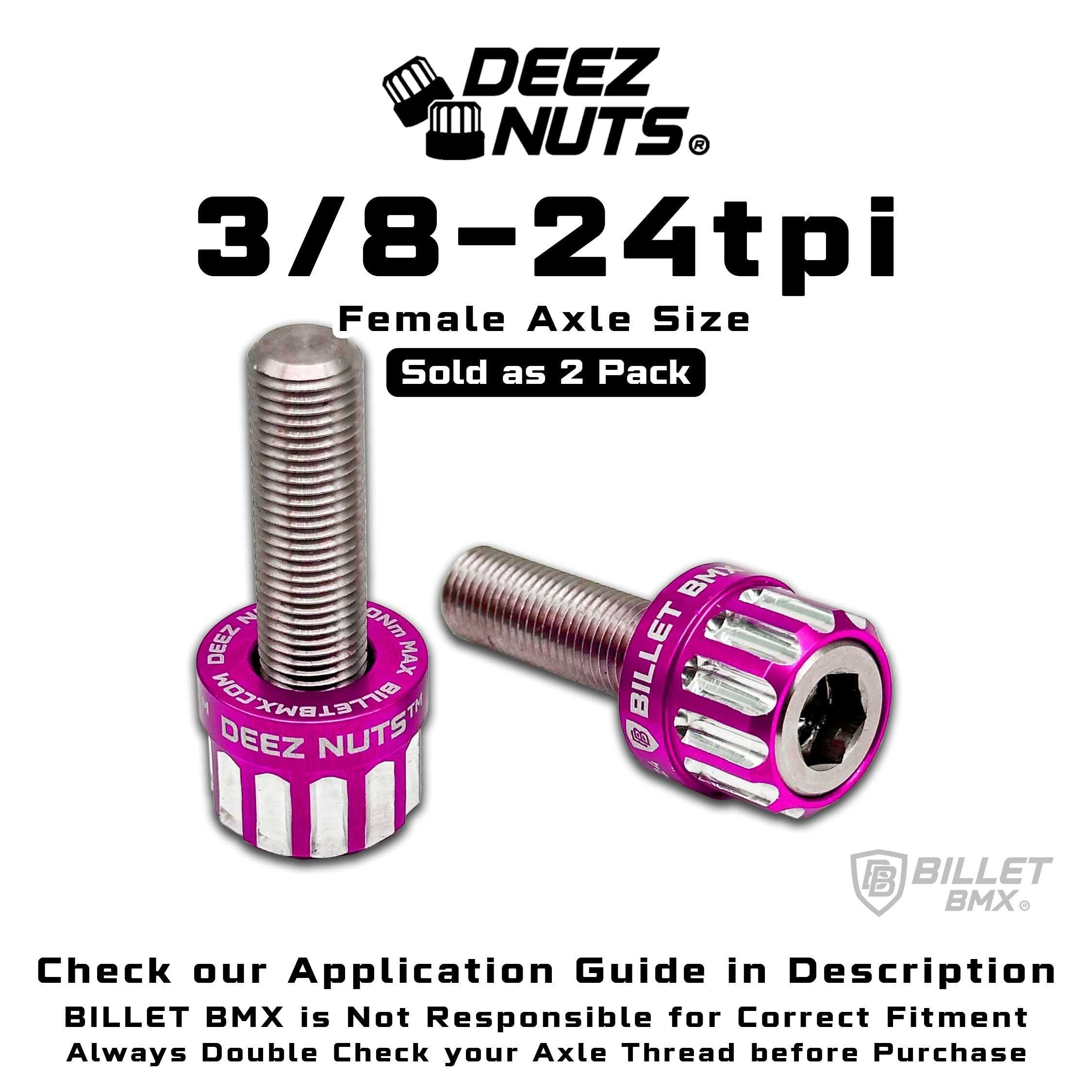 BILLET BMX Deez Nuts 12 Point Volcano Bolts for Female Hubs 3/8