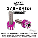 BILLET BMX™ Deez Nuts™ 12 Point Volcano Bolts for Female Hubs 3/8"-24 tpi (2 Pack) Bicycle Axle Nut BIL-DZBLT-38X24-12-RED